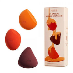 Jessup Beauty Επαγγελματικό Σετ με Σφουγγαράκια για Πούδρα 3τμχ
