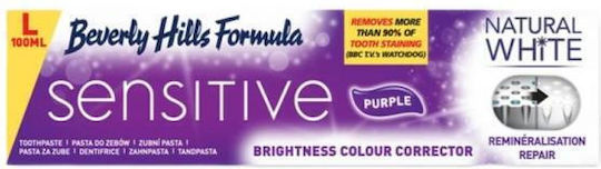 Beverly Hills Formula White Sensitive Toothpaste for Whitening , Sensitive Teeth , Cavities & Plaque 100ml