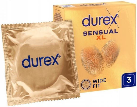 Durex Condoms Sensual 3pcs For Large Sizes Thin For Natural Feeling