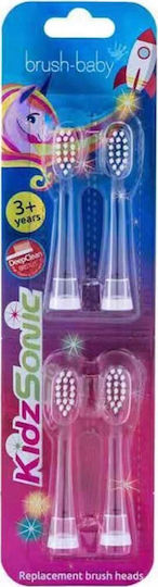 Brush Baby Replacement Electric Toothbrush Heads 4 Pieces For 3+ Years