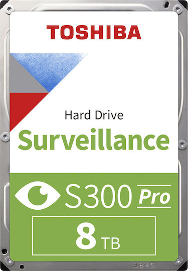 Toshiba S300 Pro Surveillance Bulk 8TB HDD Σκληρός Δίσκος 3.5" SATA III 7200rpm με 512MB Cache για NAS MD10ADA800V