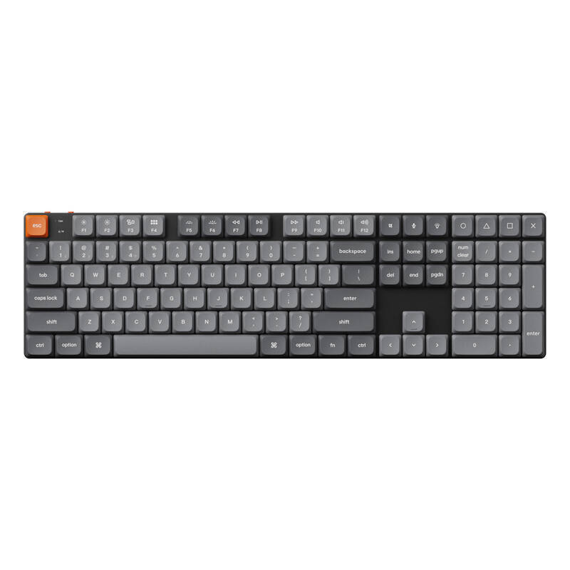 Keychron K5 Max QMK/VIA ασύρματο μηχανικό πληκτρολόγιο χαμηλού προφίλ Λευκός οπίσθιος φωτισμός Καφέ διακόπτης