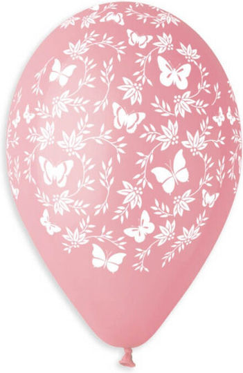 13'' Luftballons Schmetterlinge & Blätter Babyrosa 25 Stück