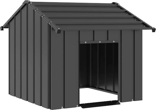 vidaXL Къщичка за Куче Металик За Външно Ползване Сив 85x107x81см