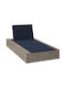 Liegestuhl Rattan mit Kissen Gray 210x100x28cm.