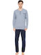 Ulisse Men's Winter Pajamas Set Yacht Blue