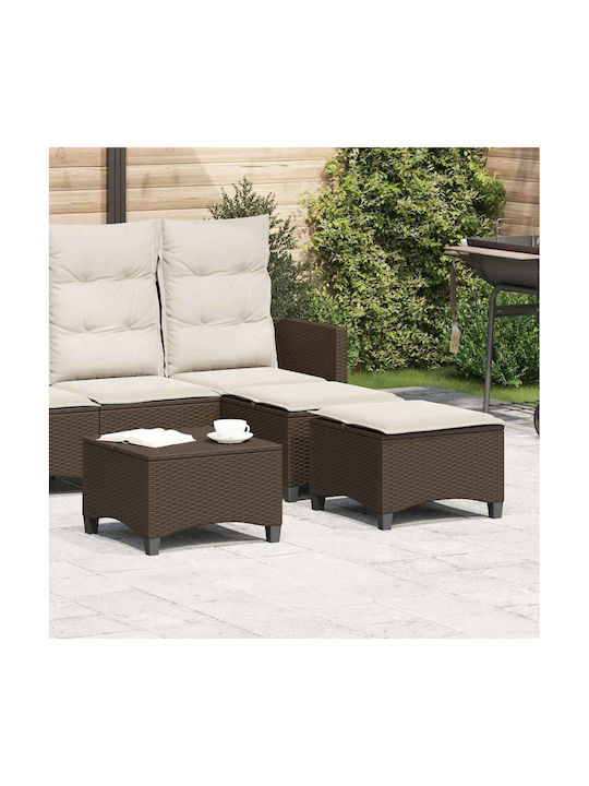 Gartenhocker Würfel Für Außenbereich Rattan Mit Braunen Kissen 2Stücke 55x55x36cm