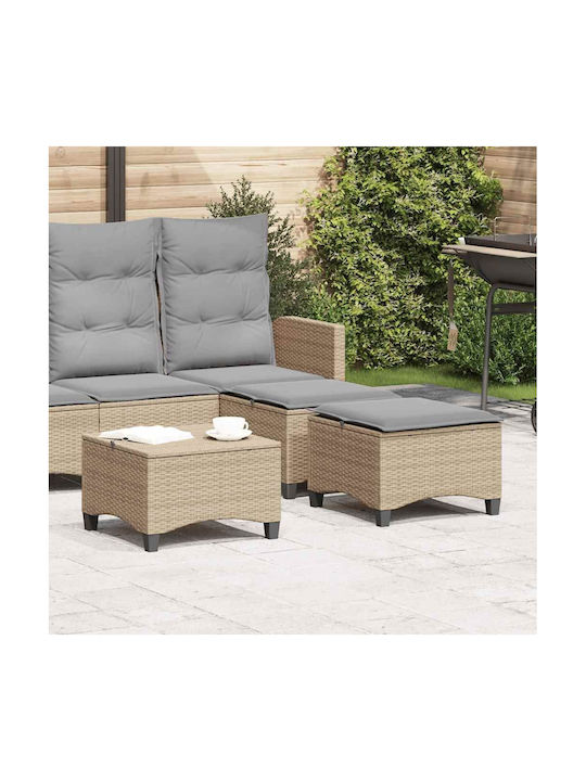 Gartenhocker Würfel Außeneinsatz Rattan mit Bei...