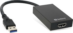 Sandberg Usb 3.0 Към HDMI Мъжки към HDMI Женски