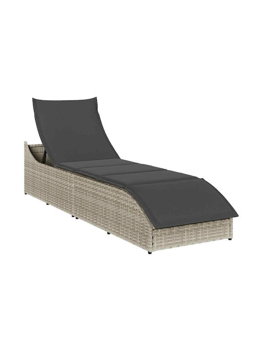 Liegestuhl Rattan mit Kissen Gray 200x59x43cm.