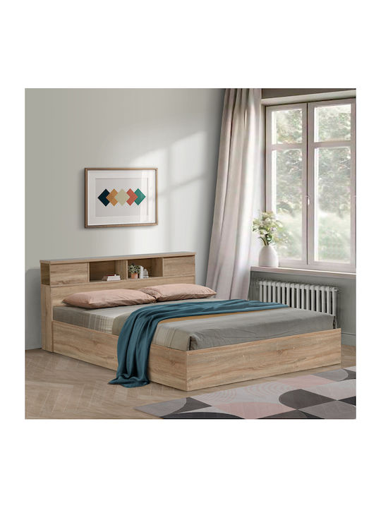 Olympus Double Bed Wooden Natural With Slats For Mattress 160x200cm