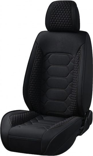 Set Universal Car Seat Covers Black Textile Material Front-back