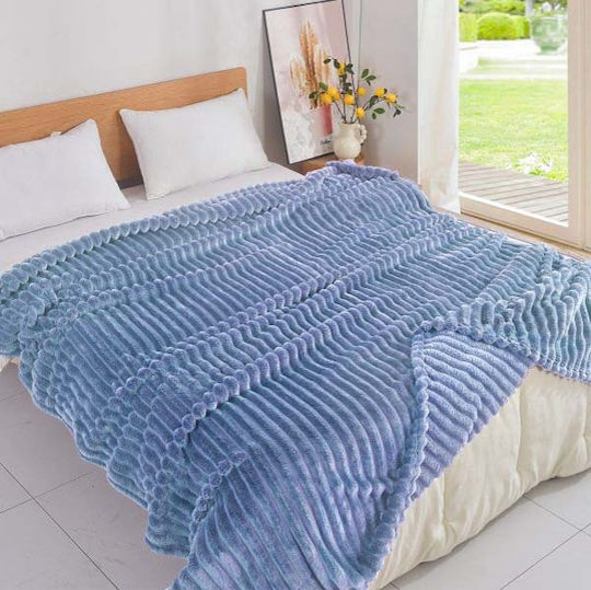 SpitiBazaar Κουβέρτα Βελουτέ Υπέρδιπλη 220x240εκ. Γσλάζια