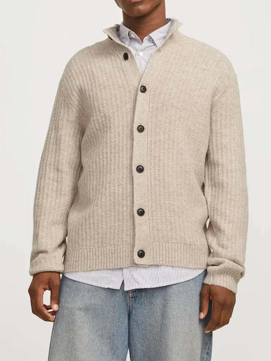 Jack & Jones Men's Knitted Cardigan Beige