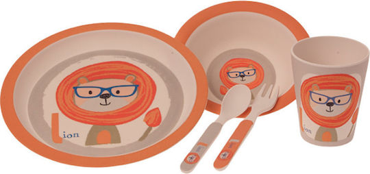 Gamberritos Kids Feeding Set made of Melamine Orange 5pcs