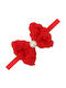 Official Elastic Unique Headband Rich Little Roses Impressive Shiny Pearl Rhinestones Red
