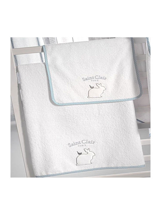 Baby Towels Lapin Set of 2 Blue Saint Clair Set of Towels 65x120cm 100% Cotton