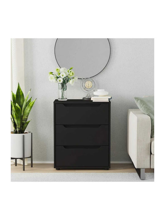 Vidaxl Sideboard Visnes Μαύρο 60x40x73 Cm Ξύλο Μηχανής