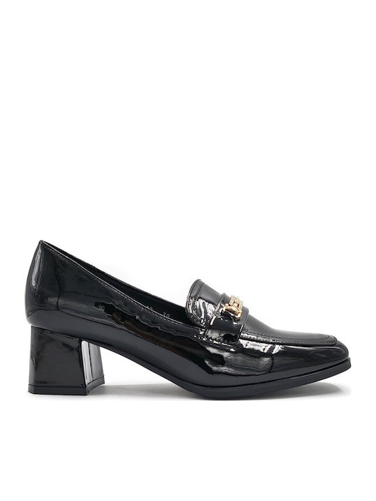 Patent Leather Women's Loafers in Black Color
