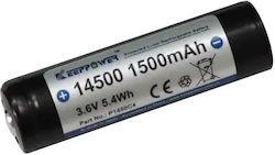 Keeppower 14500 1500mAh Akku mit erhöhtem Pluspol und Schutzfunktion Keeppower 14500 1500mAh Akku mit erhöhtem Pluspol und Schutzfunktion