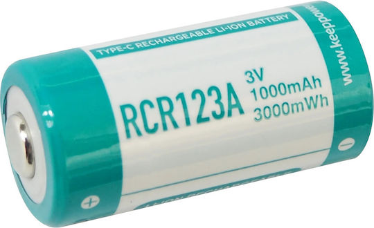 Baterie Keeppower Rcr123a 1000mAh Protecție Încărcare USB-C