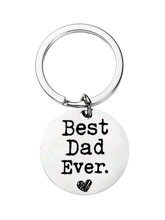 Handmade Keychain Dad Ever Metallic