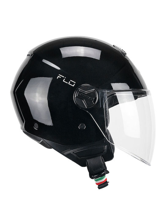 CGM 167A Black Gloss Motorcycle Helmet Jet ECE ...