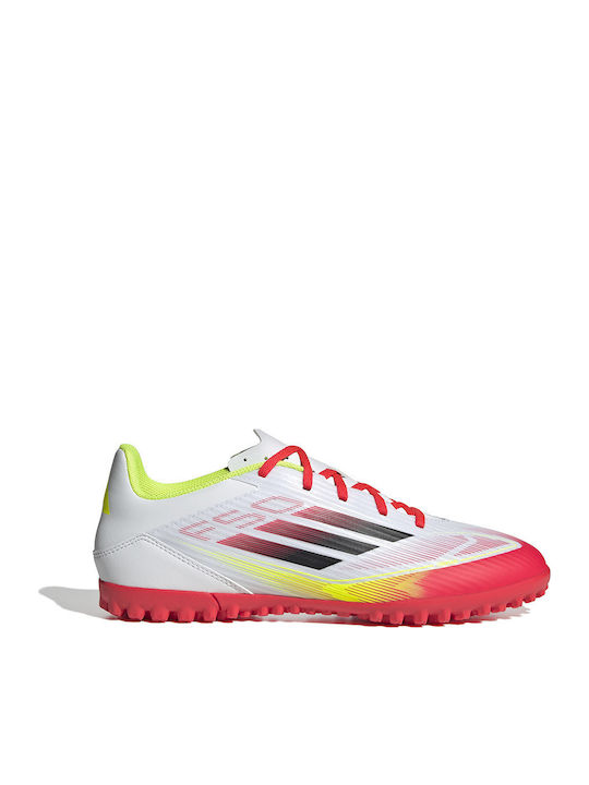 adidas F50 Club TF Football Shoes With Molded Cleats White adidas F50 Club TF Football Shoes With Molded Cleats White