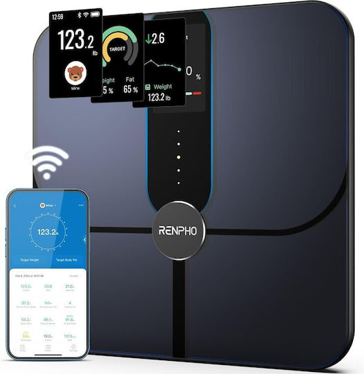 Renpho Digital Bathroom Scale with Body Fat Counter Black R-A031