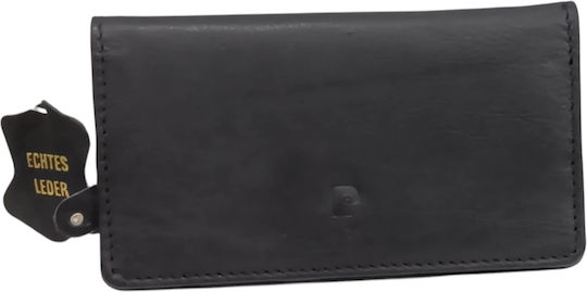 Pierre Cardin Leather Tobacco Pouch With Snap Closure Black