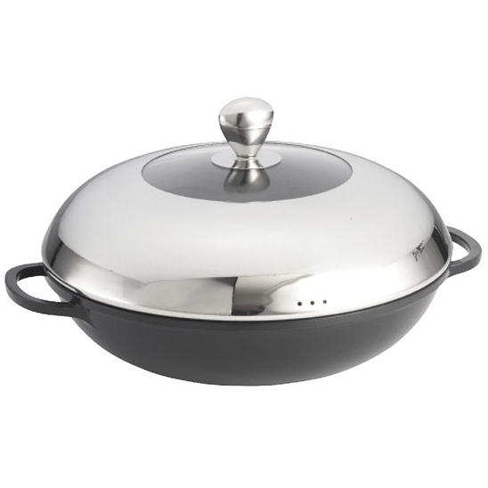 Κατσαρόλα Wok Cast Al./inox Καπάκι Induction 3.4lt Φ33x19cm Tablecraft ...