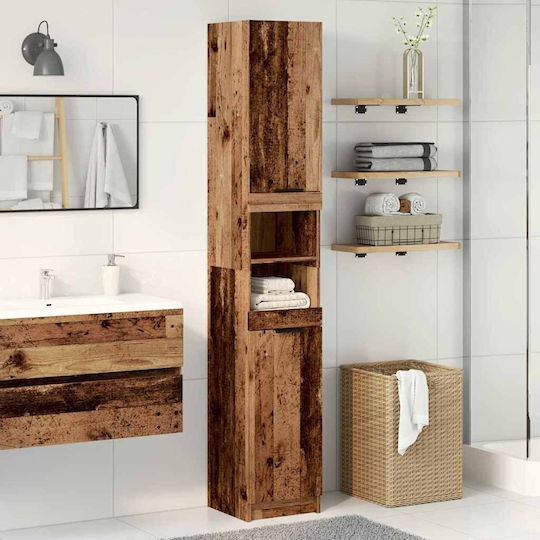 vidaXL Στήλη Μπάνιου Δαπέδου Μ32xΒ34xΥ188.5cm Καφέ