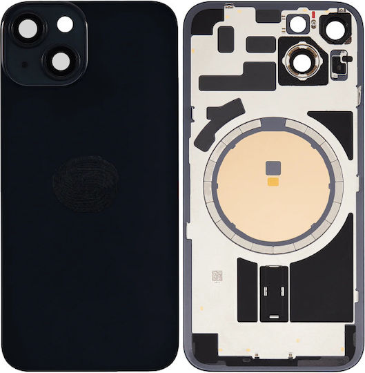 Back Glass Steel Plate Magnets Magsafe & Camera Lens iPhone 14 Plus Black