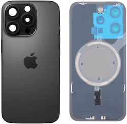 Πίσω Γυαλί Ατσάλινη Πλάκα Μαγνήτες Magsafe & Camera Lens Iphone 16 Pro Black Titanium