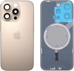 Back Glass Steel Plate Magnets Magsafe & Camera Lens iPhone 16 Pro Desert Titanium