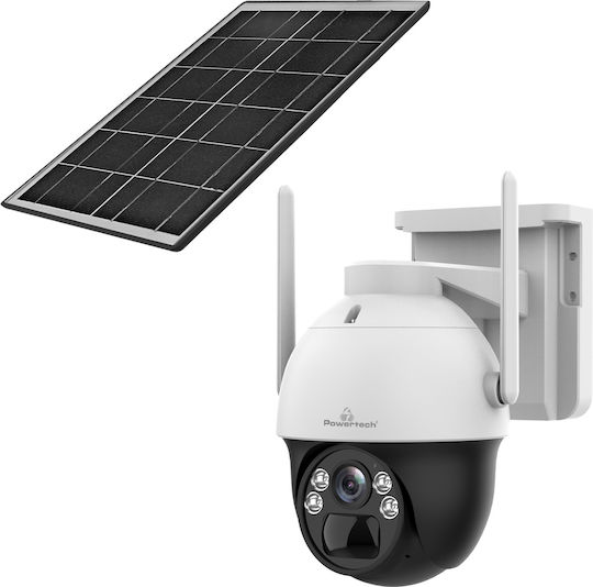 Powertech PT-1336 IP Κάμερα Παρακολούθησης 4G Full HD+ 4MP Αδιάβροχη Μπαταρίας με Αμφίδρομη Επικοινωνία και Φακό 4mm Κόκκινο