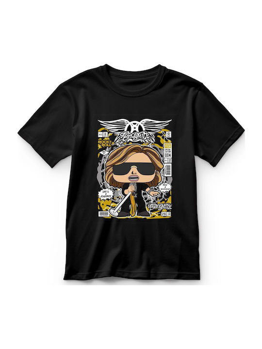 Παιδικό T-shirt Black Steven Tyler Aerosmith