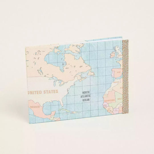 Boy's Theme Map Guest Book 20.5 X 27.5 Cm 333340 Ntampoudis Ntm-333340