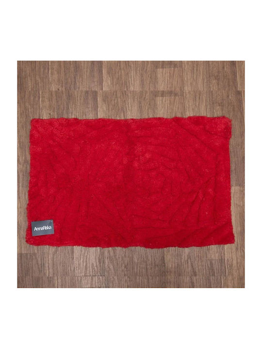 Anna Riska Πατάκι Μπάνιου Βαμβακερό Rose Red 50x80εκ.