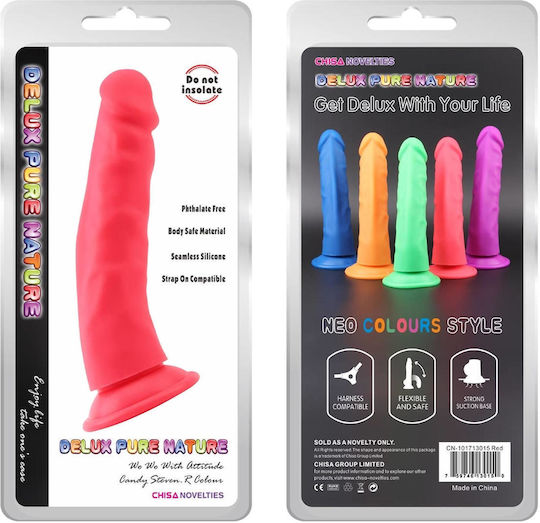 Realistisches Dildo mit Hoden und Saugnapf Rot 22.5cm