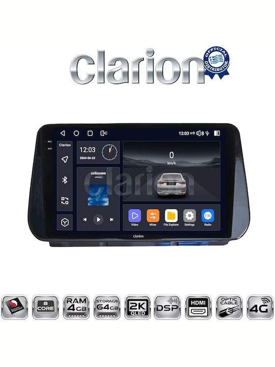 Clarion Car Audio System for Hyundai Santa Fe / iX45 2018 > 2019 (Bluetooth/USB/WiFi/GPS/Apple-Carplay/Android-Auto)