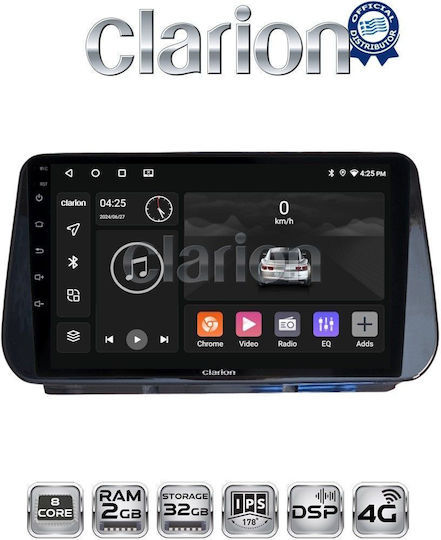 Clarion Auto-Audiosystem für Hyundai Santa Fe / iX45 2018 > 2019 (Bluetooth/USB/WiFi/GPS/Apple-Carplay/Android-Auto)