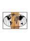 Wallity 3D Gemischte Kunst Schwarzes aus Holz 87x3x58cm