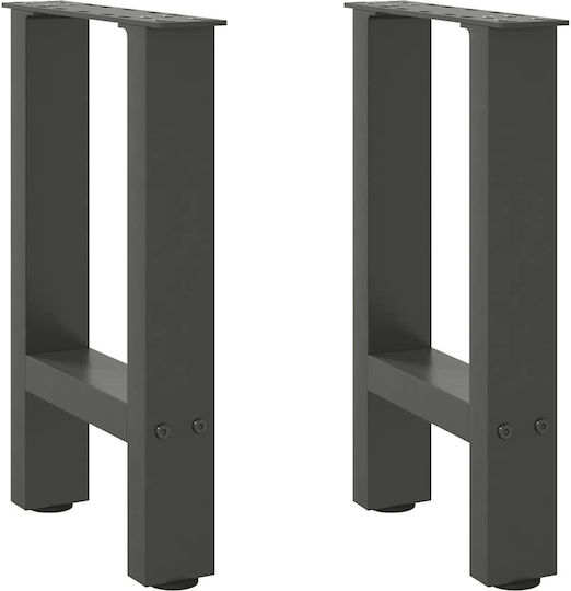 vidaXL Metallisches Möbelbein 2 Stück Für Tisch / Beistelltisch 28x42x42cm Anthrazit