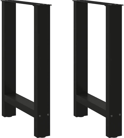 vidaXL Металик Крак На Мебел 2 Бройки Подходящ За Маса / Малка Маса / Офис 60x72см Черен
