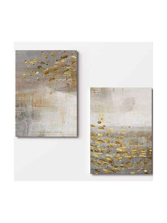 Canvas Painting Set of 2 pcs 910nvt1246 70x100cm Multi Wallity Vertical Wood Canvas