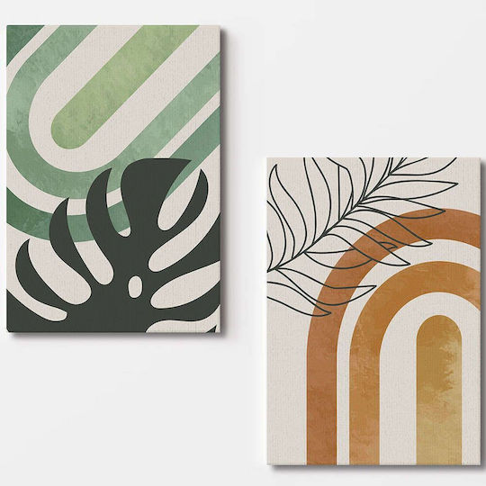 Canvas Painting Set 2pcs 910nvt1382 70x100cm Multi Wallity Vertical Wood Canvas