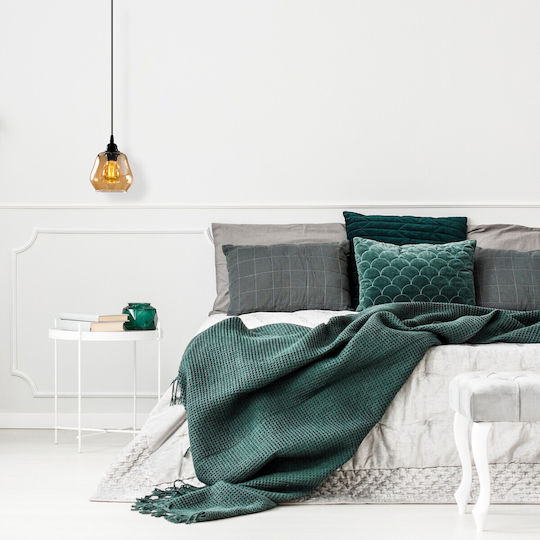 Opviq Gold Hängelampe Schwarz mit Fassung E27 15x15x110cm.