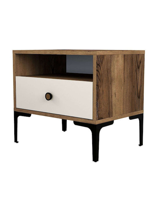 Bedside Table Lizbon Wooden Multicolour 56x40x50.8cm