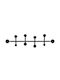 Wallity Wall Hanger Metal 4 Hooks Black 70x22x22cm